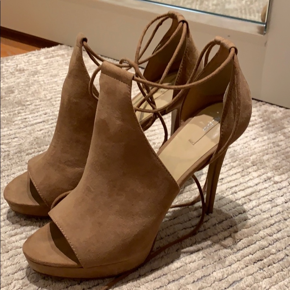 Aldo tan Wrap heels